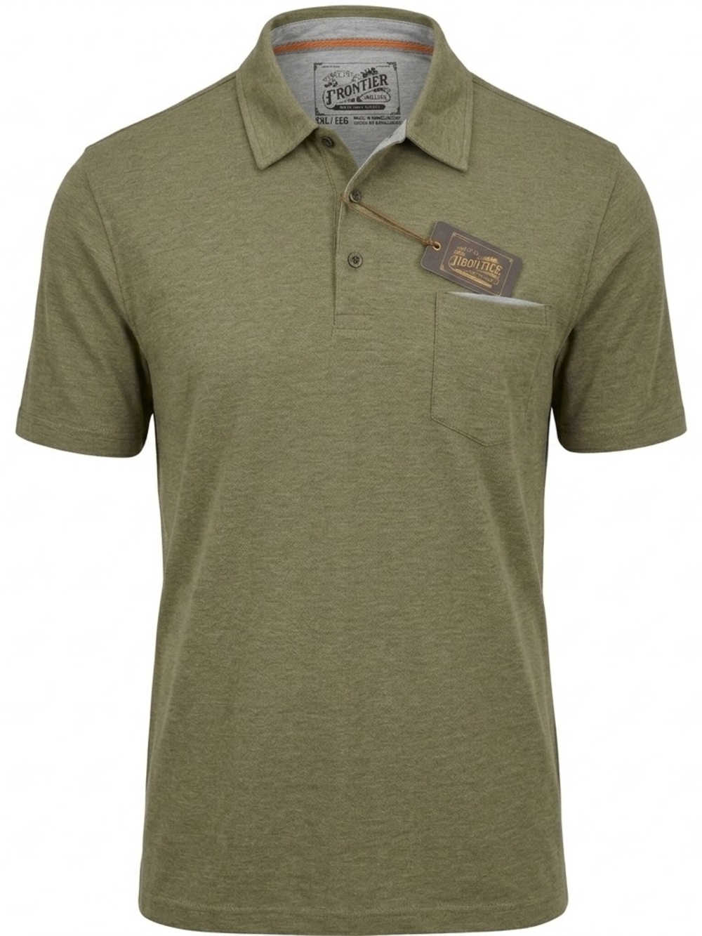 Brand New Frontier Threads Olive Green Polo Shirt XXL